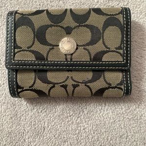 Coach Gray and Black Trifold Wallet